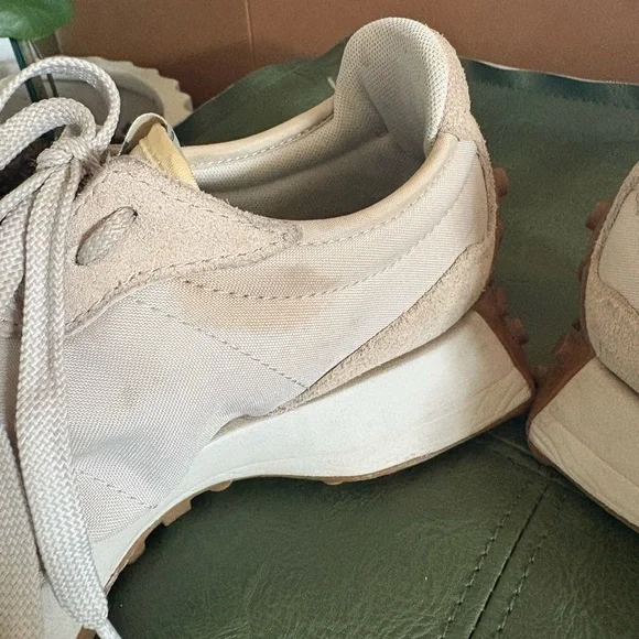 New Balance Beige and Green Women's Sneakers - Picture 5 of 7